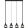 Mat zwarte metalen LED hanglamp met 4 lichtpunten en modern design, 25W vermogen Mat zwarte metalen LED hanglamp met 4 lichtpunten en modern design, 25W vermogen