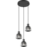 Mat Zwarte Metalen LED Hanglamp - Trion Arif 3-lichts