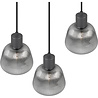 HLW LED Black Metal LED Pendant Lamp Trion Arif - 3-light, E27, Matte Black, Adjustable