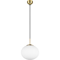 Metalen Gouden LED Hanglamp Trion Ferdi - Rond, Mat Messing, E27 Fitting