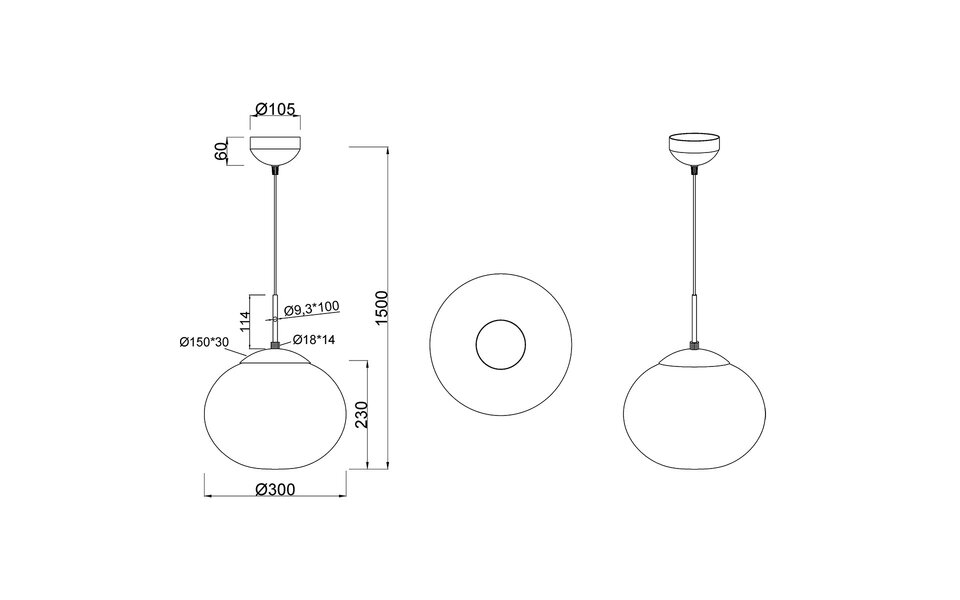 HLW LED Metal Gold LED Pendant Lamp Trion Ferdi - Round, Matte Brass, E27 Fitting