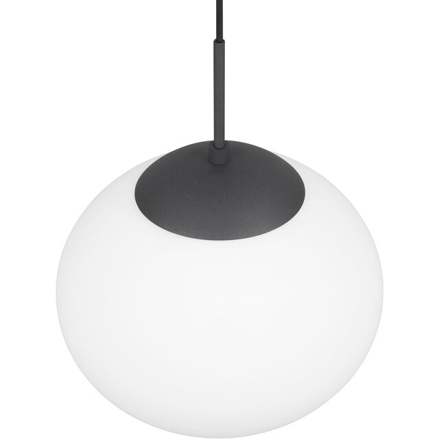 mat zwarte metalen LED hanglamp met E27 fitting en modern design, 15W vermogen mat zwarte metalen LED hanglamp met E27 fitting en modern design, 15W vermogen