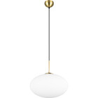 HLW LED Metal Gold LED Pendant Lamp Trion Ferdi – 1-light, E27, 40cm Round