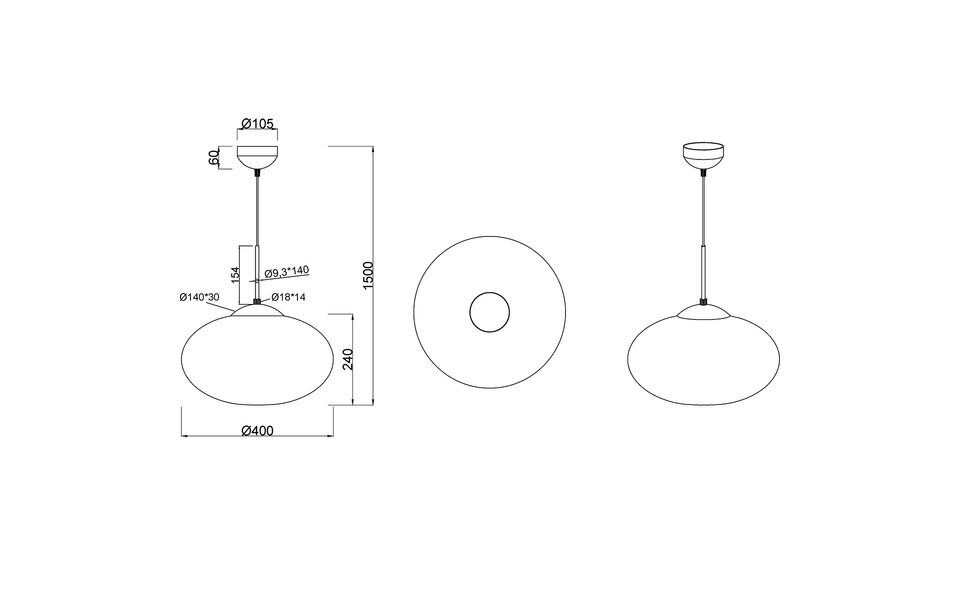 HLW LED Metal Gold LED Pendant Lamp Trion Ferdi – 1-light, E27, 40cm Round