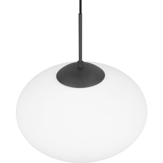 moderne zwarte metalen LED hanglamp 40 cm 15W met strakke vormgeving