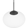 moderne zwarte metalen LED hanglamp 40 cm 15W met strakke vormgeving moderne zwarte metalen LED hanglamp 40 cm 15W met strakke vormgeving