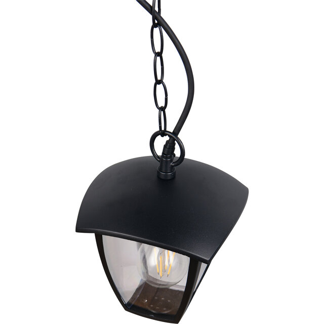 Zwarte moderne LED hanglamp met 10W vermogen en E27 fitting in minimalistisch design