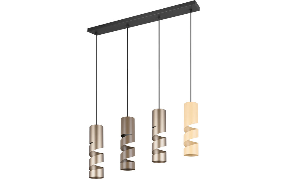 HLW LED Metalen LED Hanglamp Trion Meser - 4-lichts LED lamp met GU10 fitting, verstelbaar & energiezuinig