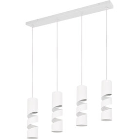 Metalen Witte LED Hanglamp - 4-lichts GU10 | Trion Meser Metalen Witte LED Hanglamp - 4-lichts GU10 | Trion Meser