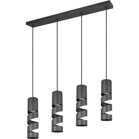 Moderne Metalen LED Hanglamp - Trion Meser 4-lichts Mat Zwart LED Lamp Moderne Metalen LED Hanglamp - Trion Meser 4-lichts Mat Zwart LED Lamp