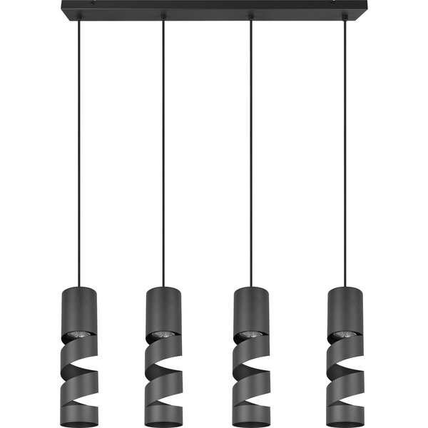 HLW LED Moderne Metalen LED Hanglamp - Trion Meser 4-lichts Mat Zwart LED Lamp HLW LED Moderne Metalen LED Hanglamp - Trion Meser 4-lichts Mat Zwart LED Lamp