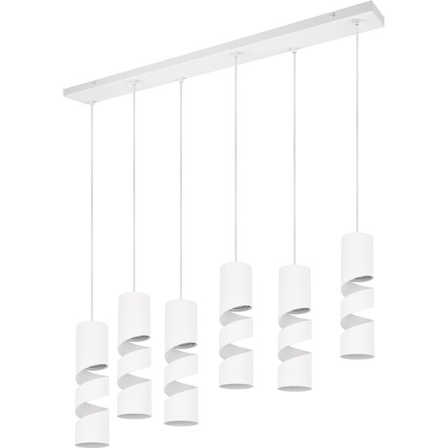 Metalen LED Hanglamp - Trion Meser 6-lichts Mat Wit Verlichting per ruimte