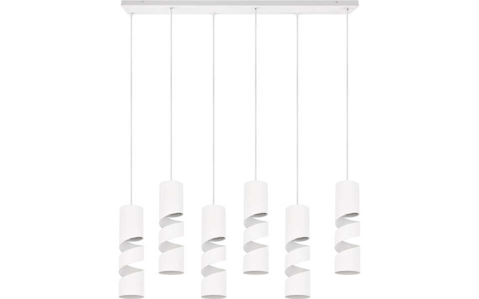 HLW LED LED Hanglamp Metalen 6-lichts - Mat Wit, Verstelbaar | Trion Meser