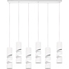 Witte metalen hanglamp met 6 LED-lichtbronnen en moderne uitstraling, 10W vermogen Witte metalen hanglamp met 6 LED-lichtbronnen en moderne uitstraling, 10W vermogen