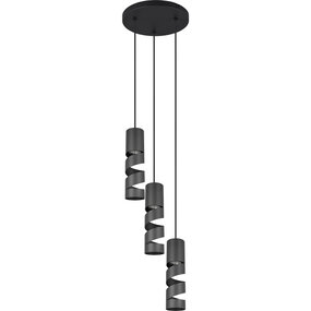 LED Hanglamp Trion Meser - Mat Zwart, 3-lichts, Metalen Design LED Hanglamp Trion Meser - Mat Zwart, 3-lichts, Metalen Design