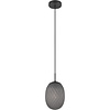 LED Pendant Lamp Matte Black - Metal LED Lamp with Smoke Glass