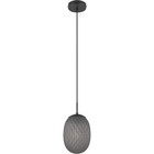 HLW LED Zwarte LED Hanglamp - Metalen LED Hanglamp met Rookkleurig Glas en E27 Fitting
