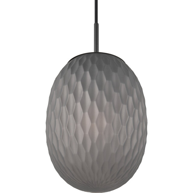 HLW LED Zwarte LED Hanglamp - Metalen LED Hanglamp met Rookkleurig Glas en E27 Fitting