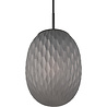 HLW LED Black LED Pendant Lamp - Metal LED Pendant Lamp with Smoke-Colored Glass and E27 Fitting