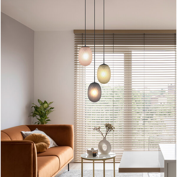 HLW LED Zwarte Metalen LED Hanglamp - 3-lichts E27 fitting, Mat Zwart, Trion Feget HLW LED Zwarte Metalen LED Hanglamp - 3-lichts E27 fitting, Mat Zwart, Trion Feget