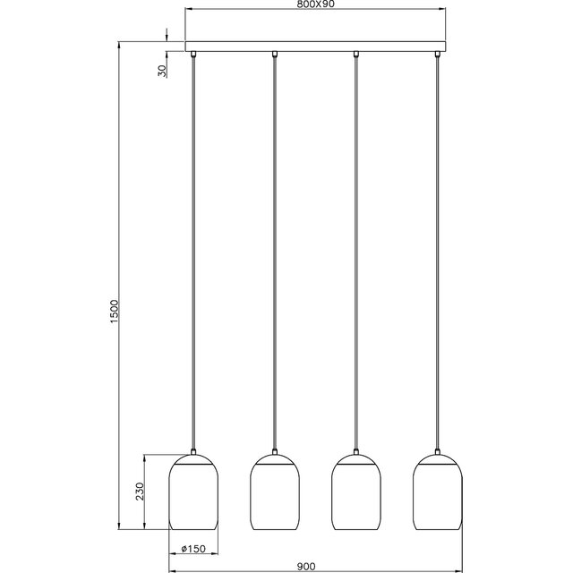 HLW LED Stylish Matte Black LED Pendant Lamp - Metal 4-Light LED Lamp with E27 Fitting HLW LED Stylish Matte Black LED Pendant Lamp - Metal 4-Light LED Lamp with E27 Fitting