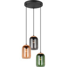 HLW LED Matte Black LED Pendant Lamp - Metal 3-light E27 Trion Crog