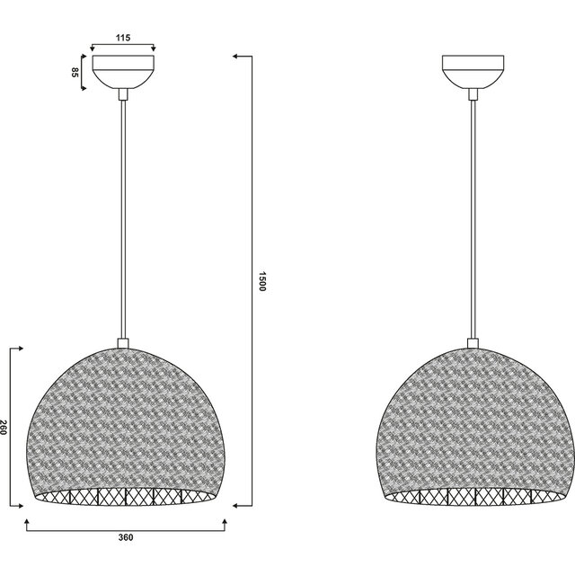 HLW LED LED Pendant Lamp 1-light - Metal Bronze LED Pendant Lamp Round 36 cm HLW LED LED Pendant Lamp 1-light - Metal Bronze LED Pendant Lamp Round 36 cm