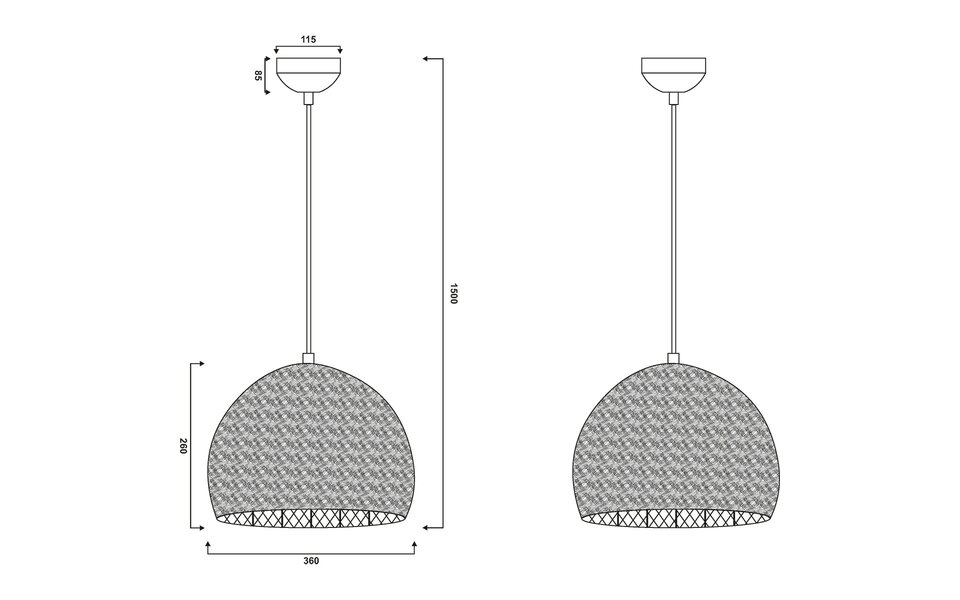 HLW LED LED Hanglamp 1-lichts - Metalen Bronzen LED Hanglamp Rond 36 cm