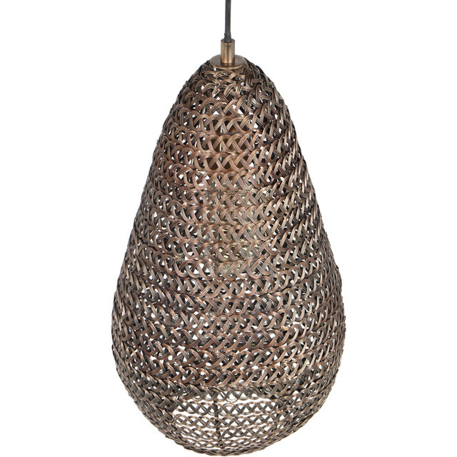 HLW LED Elegant Metal LED Pendant Lamp - Bronze LED Lamp 23 cm Round - Adjustable