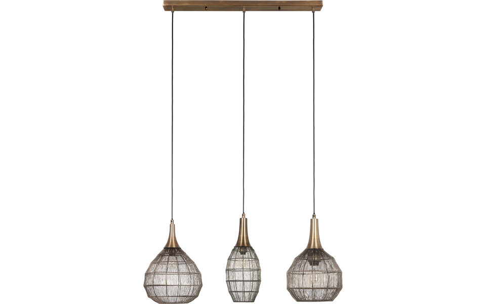 HLW LED Metalen LED Hanglamp Sorana in Oud Brons - 3-lichts LED Lamp met E27 Fitting