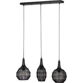 LED Hanglamp Trion Sorana - Mat Zwart Metalen 3-lichts LED Hanglamp Trion Sorana - Mat Zwart Metalen 3-lichts