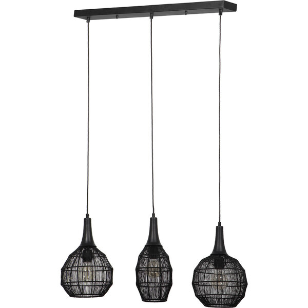 HLW LED Stijlvolle Metalen Zwarte LED Hanglamp Trion Sorana - 3-lichts E27 HLW LED Stijlvolle Metalen Zwarte LED Hanglamp Trion Sorana - 3-lichts E27