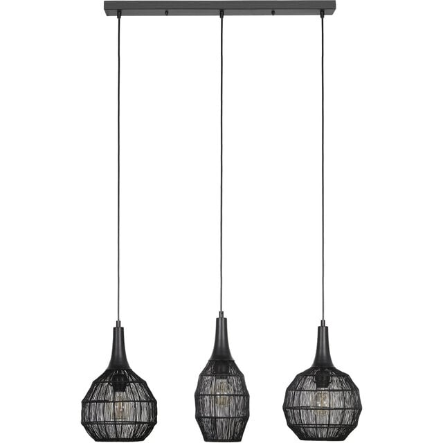 HLW LED Stylish Metal Black LED Pendant Lamp Trion Sorana - 3-light E27 HLW LED Stylish Metal Black LED Pendant Lamp Trion Sorana - 3-light E27