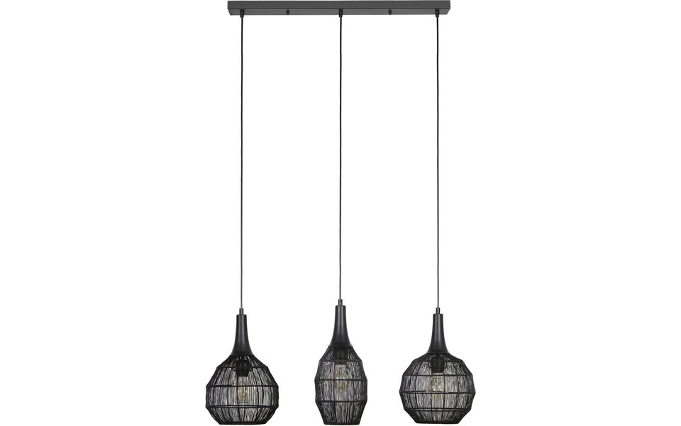 HLW LED Stijlvolle Metalen Zwarte LED Hanglamp Trion Sorana - 3-lichts E27 HLW LED Stijlvolle Metalen Zwarte LED Hanglamp Trion Sorana - 3-lichts E27