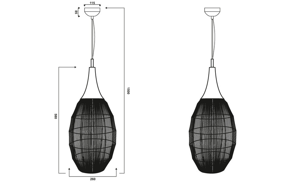 HLW LED LED Hanglamp Trion Sorana - Zwarte Metalen LED Hanglamp met E27 Fitting HLW LED LED Hanglamp Trion Sorana - Zwarte Metalen LED Hanglamp met E27 Fitting