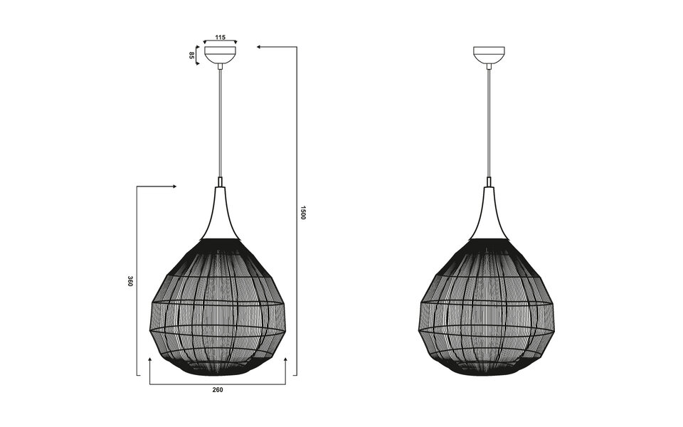 HLW LED Bronzen LED Hanglamp - Metalen LED Lamp Trion Sorana | E27 Fitting