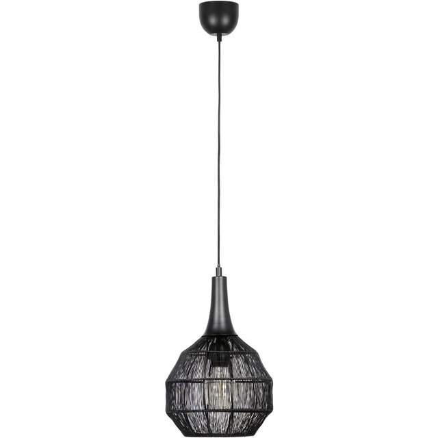 mat zwarte metalen LED hanglamp met modern design en 10W vermogen