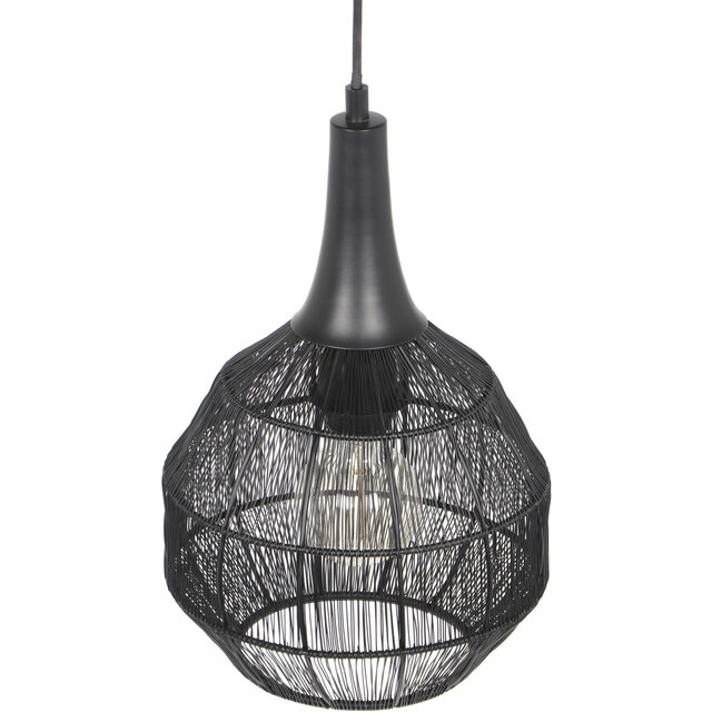HLW LED Black Metal LED Pendant Lamp Trion Sorana - Round, E27, Adjustable