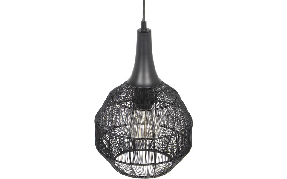 HLW LED Black Metal LED Pendant Lamp Trion Sorana - Round, E27, Adjustable
