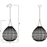 HLW LED Black Metal LED Pendant Lamp Trion Sorana - Round, E27, Adjustable