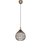 HLW LED Metalen LED Hanglamp Trion Sorana - Bronzen LED lamp met E27 fitting, 42cm, uniek draadraster