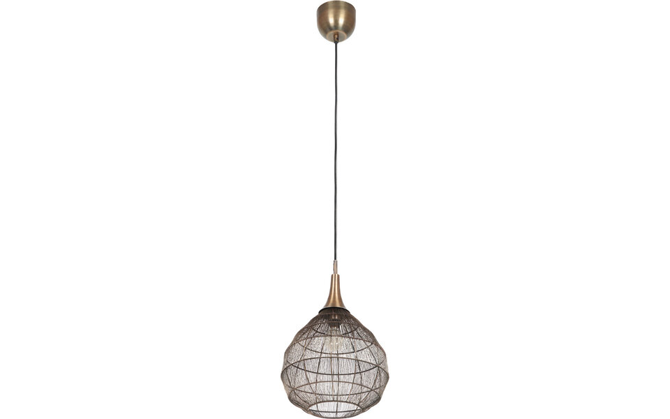 HLW LED Metal LED Pendant Lamp Trion Sorana - Bronze LED Lamp with E27 Fitting, 42cm, Unique Wire Grid
