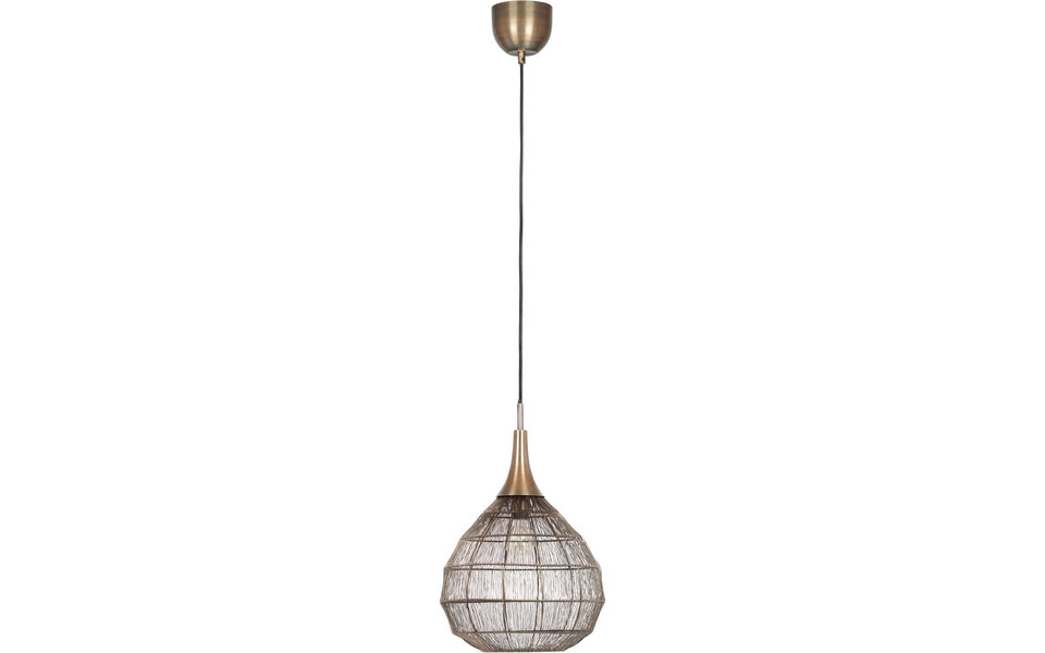 HLW LED Metal LED Pendant Lamp Trion Sorana - Bronze LED Lamp with E27 Fitting, 42cm, Unique Wire Grid