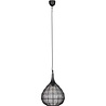Zwarte metalen LED hanglamp met E27 fitting en modern design, 42 cm breed, 10W vermogen Zwarte metalen LED hanglamp met E27 fitting en modern design, 42 cm breed, 10W vermogen