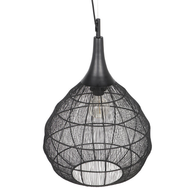 HLW LED Metalen LED Hanglamp Trion Sorana - Zwarte 1-lichts E27 Hangverlichting 42 cm HLW LED Metalen LED Hanglamp Trion Sorana - Zwarte 1-lichts E27 Hangverlichting 42 cm