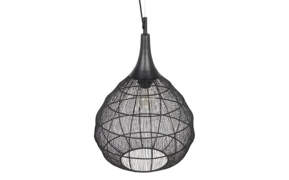 HLW LED Metalen LED Hanglamp Trion Sorana - Zwarte 1-lichts E27 Hangverlichting 42 cm HLW LED Metalen LED Hanglamp Trion Sorana - Zwarte 1-lichts E27 Hangverlichting 42 cm