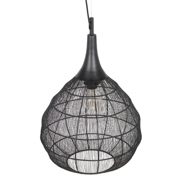 HLW LED Metalen LED Hanglamp Trion Sorana - Zwarte 1-lichts E27 Hangverlichting 42 cm HLW LED Metalen LED Hanglamp Trion Sorana - Zwarte 1-lichts E27 Hangverlichting 42 cm