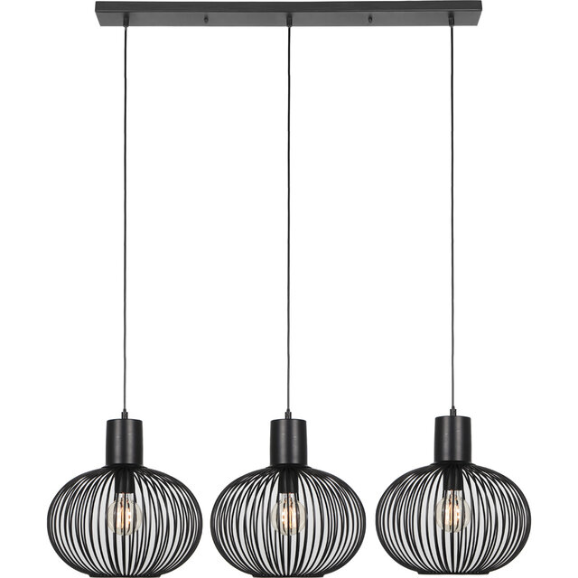 LED Hanglamp Trion Alia - Mat Zwart Metalen 3-Lichts E27 Verlichting per ruimte LED Hanglamp Trion Alia - Mat Zwart Metalen 3-Lichts E27 Verlichting per ruimte