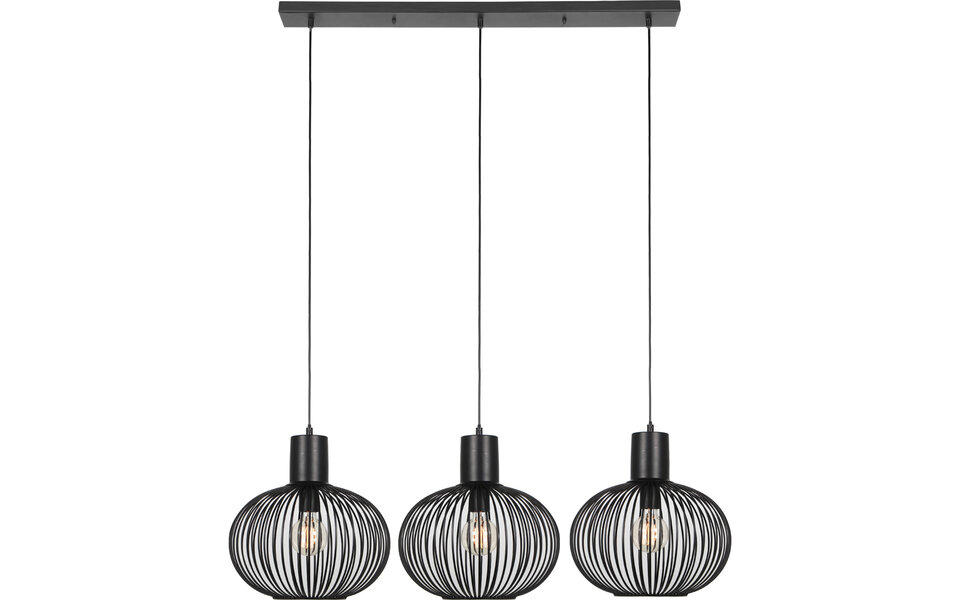 HLW LED Zwarte Metalen LED Hanglamp Trion Alia - 3-Lichts, E27 Fitting, Verstelbaar