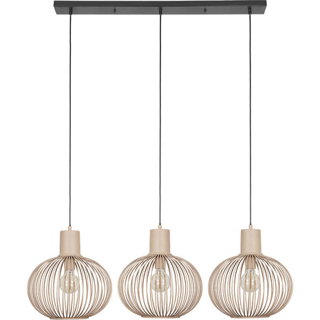 Metalen LED Hanglamp Trion Alia - 3-lichts LED Lamp, Zandkleurig, Verstelbaar Metalen LED Hanglamp Trion Alia - 3-lichts LED Lamp, Zandkleurig, Verstelbaar